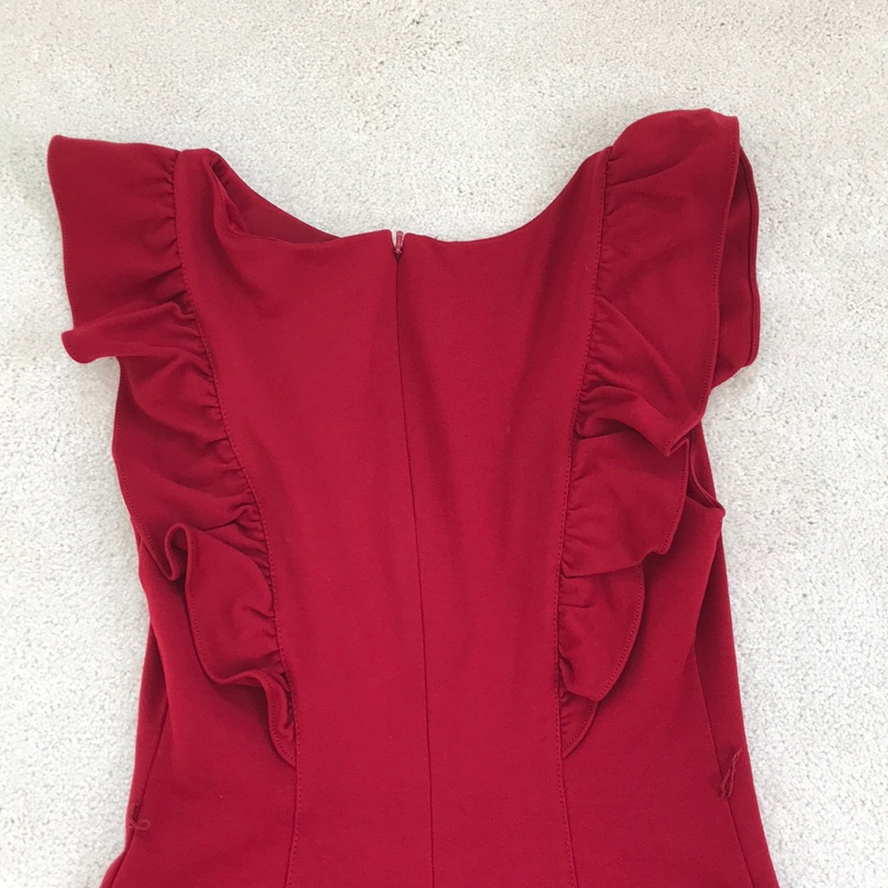 Express Ruffle Red Dress - Picture 5 of 6